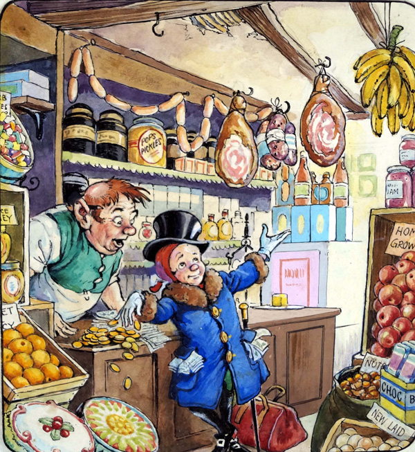 Norman Gnome: Big Spender (Original) by Geoff Squire Art at The Illustration Art Gallery