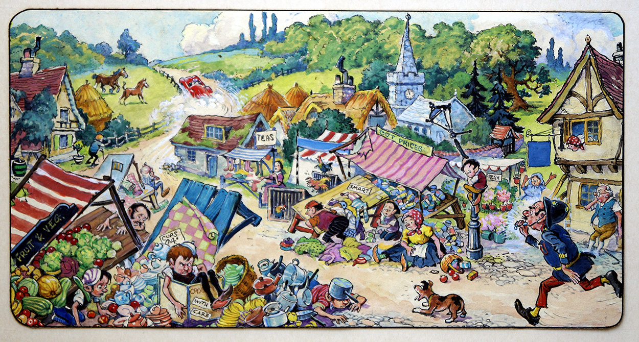 Norman Gnome - Market Day (Original) art by Geoff Squire at The Illustration Art Gallery