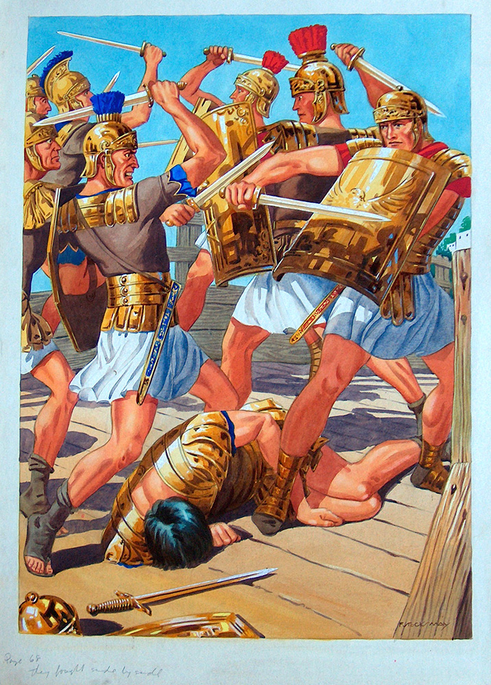 The 300 Spartans at Thermopylae (Original) (Signed) art by F Stocks May Art at The Illustration Art Gallery