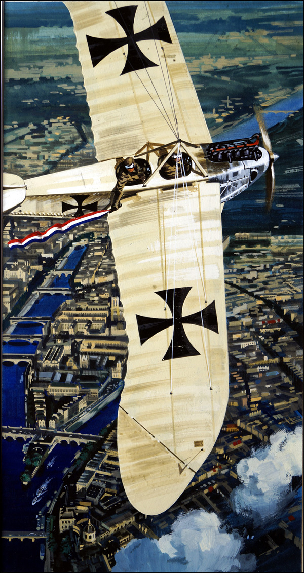 The First Bombs Over Paris (Original) by Ferdinando Tacconi at The Illustration Art Gallery