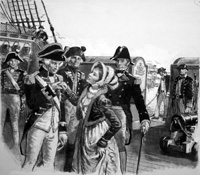 Lord Nelson and Lady Hamilton art by Clive Uptton