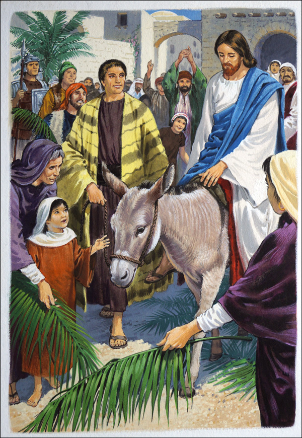 Jesus - Palm Sunday (Original) by The Bible (Uptton) at The Illustration Art Gallery