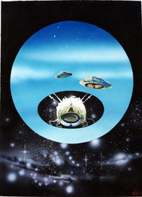 Flying Saucers cover art (Original) (Signed)