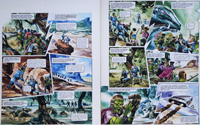 Giant Reptiles from 'Civil War in Daveli' (TWO pages) (Originals)