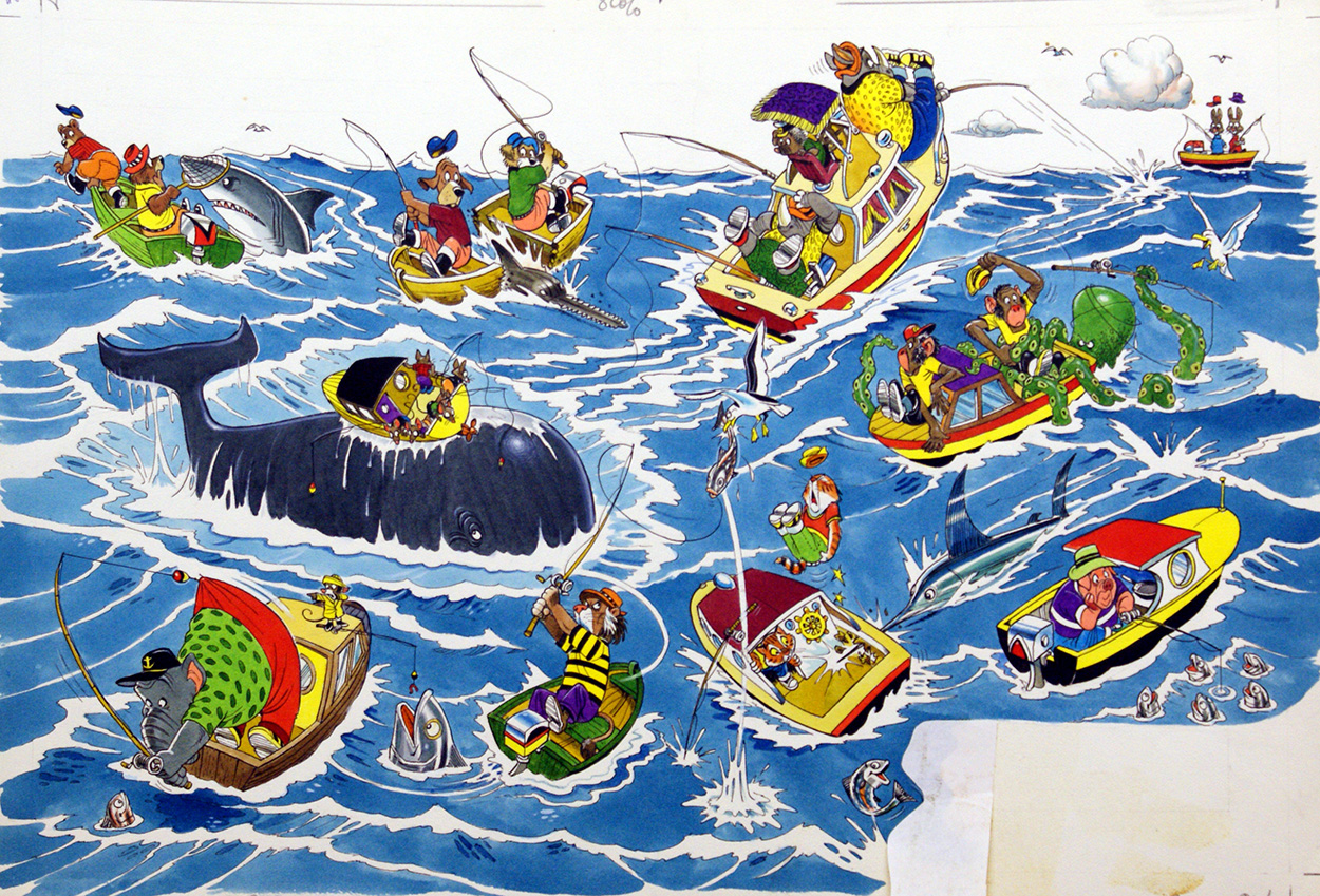 Aquatic Avengers (Original) art by Peter Woolcock Art at The Illustration Art Gallery